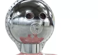 Stainless Steel Helmet 3D BDSM Animation