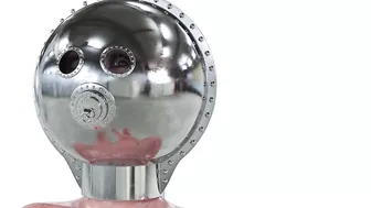 Stainless Steel Helmet 3D BDSM Animation