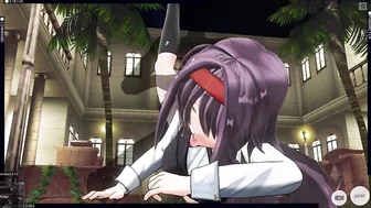 3D HENTAI Konno Yuuki gets fucked in the yard and takes a creampie