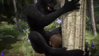 Realistic furry suit blowjob and fucking (black panther version)