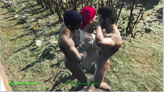 Two guys fuck a pregnant girl in a corn field | fallout 4 sex mod