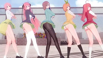 【KKVMD / MMD】WiggleWiggle 一花 二乃 三玖 四葉 五月【五等分の花嫁】