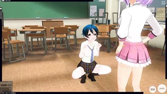 3D HENTAI Schoolgirl watches her girlfriend moan with pleasure