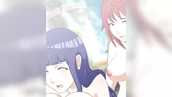 Naruto and Fairy Tail - Himawari Sakura Hinata Futa Sara Lesbian Orgy