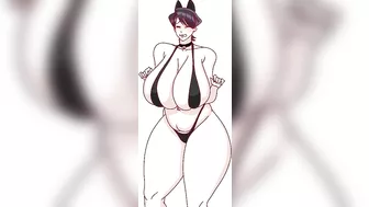 Komi's Milf Mom Bouncing Her Massive Ass and Tits to the Sad Cat Dance