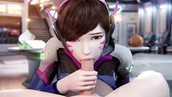 Overwatch - DVA Blowjob Swallowing Cum & Getting Creampied (Animation with Sound)