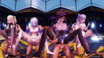 Genshin Impact - Group Dance & Orgy [UNCENSORED HENTAI 4K MMD]