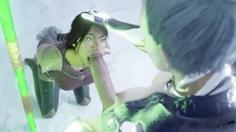 Jade Sucking Frost's Big Cock