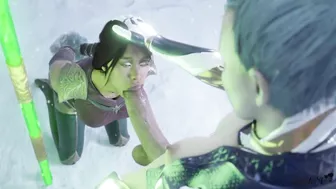 Jade Sucking Frost's Big Cock