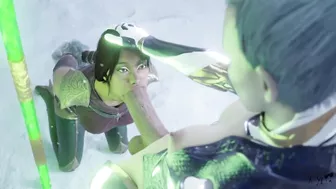 Jade Sucking Frost's Big Cock