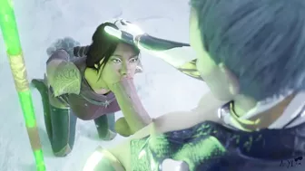 Jade Sucking Frost's Big Cock