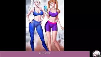 Train your ass with Elsa [Rule 34 Hentai game] Elsa and her stepsister fuck the gym teacher