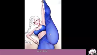 Train your ass with Elsa [Rule 34 Hentai game] Elsa and her stepsister fuck the gym teacher