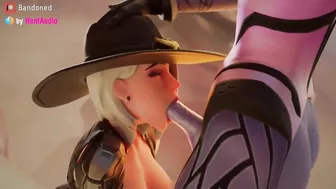 Futa Widow fucks Ashe's mouth softly (Overwatch 2 3d animation loop with sound)