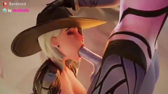 Futa Widow fucks Ashe's mouth softly (Overwatch 2 3d animation loop with sound)