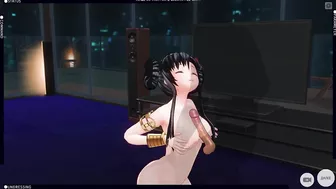 3D HENTAI Chinese girl rubs her breasts on your cock