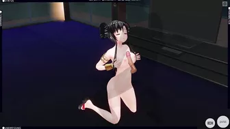 3D HENTAI Chinese girl rubs her breasts on your cock