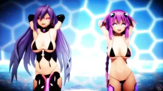 MMD R18 Iris Heart x Purple Heart Bikini Dance