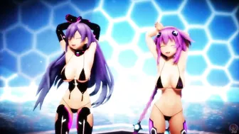 MMD R18 Iris Heart x Purple Heart Bikini Dance