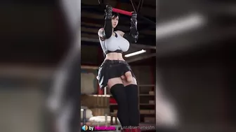 Futa Tifa Lockhart Push Ups routine (Final Fantasy 7 remake 3d animation loop with sound)