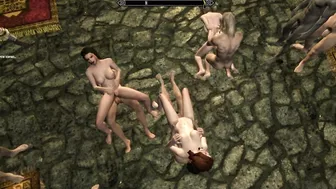 Sex Orgy! Fight Club Skyrim Gangbang, Sex Of Three Couples At The Same Time! | Skyrim porno