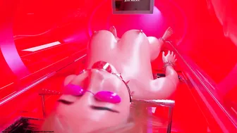 Girl in Tanning Bed Solarium Trapped 3D BDSM Animation