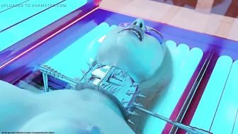 Girl in Tanning Bed Solarium Trapped 3D BDSM Animation