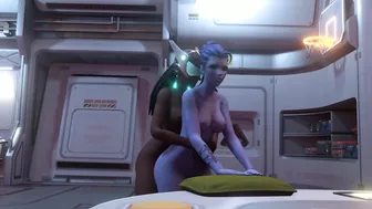 Overwatch Parody - Futa Symmetra fucks Widowmaker on Dropship