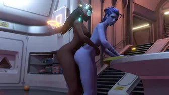 Overwatch Parody - Futa Symmetra fucks Widowmaker on Dropship