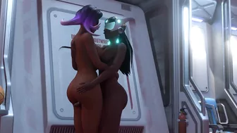 Overwatch Parody - Futa Symmetra fucks Sombra on Dropship