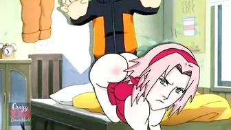 Sakura and Naruto fucking hard in the bedroom