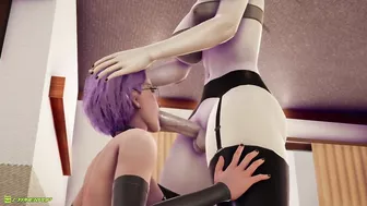 Cute girl gets throat fucked and creampied by futa (3D porn animation)