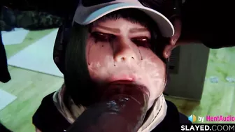 Ela extreme throat fuck with cum inside throat (Rainbow Six Siege 3d animation with sound)