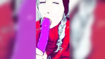 Sucking on Dildo