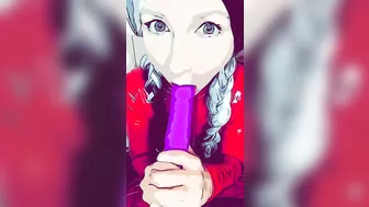 Sucking on Dildo