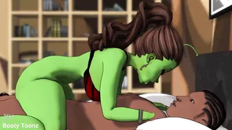 Alien sex quickie cartoon