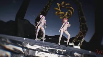 MMD R18+ Demon Misaka 4.0 And Kuroko Chocolate Cream Portal Island 1179