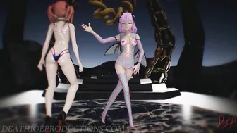 MMD R18+ Demon Misaka 4.0 And Kuroko Chocolate Cream Portal Island 1179