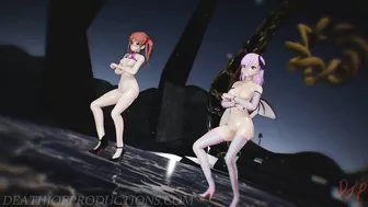 MMD R18+ Demon Misaka 4.0 And Kuroko Chocolate Cream Portal Island 1179