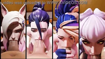 3D Hentai Kda Girls Orgy League of Legends Ahri Akali Evelynn Kaisa