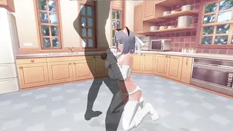 3D HENTAI Yumi sucks a big cock