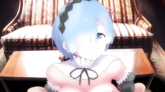 [HENTAI ANIME] Rem serves in a maid outfit.