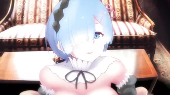 [HENTAI ANIME] Rem serves in a maid outfit.