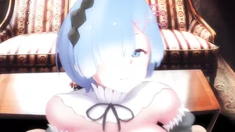 [HENTAI ANIME] Rem serves in a maid outfit.