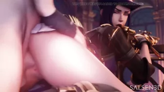 League of Legends - Caitlyn Doggystyle Creampied During Work (Animation with Sound)