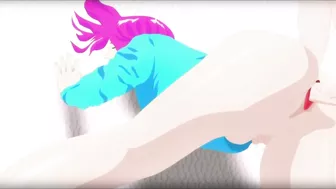 A girl with pink hair gets fucked in the pussy.Hentai anime cartoon