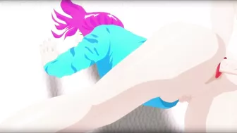 A girl with pink hair gets fucked in the pussy.Hentai anime cartoon