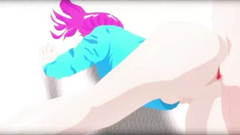 A girl with pink hair gets fucked in the pussy.Hentai anime cartoon