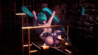 3D HENTAI BDSM Miku Hatsune fucks with a sex machine