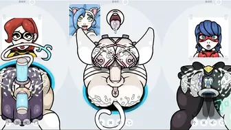 Fapwall [Weird Hentai game] Felicia from darkstalker takes 3 dicks for 1 pussy